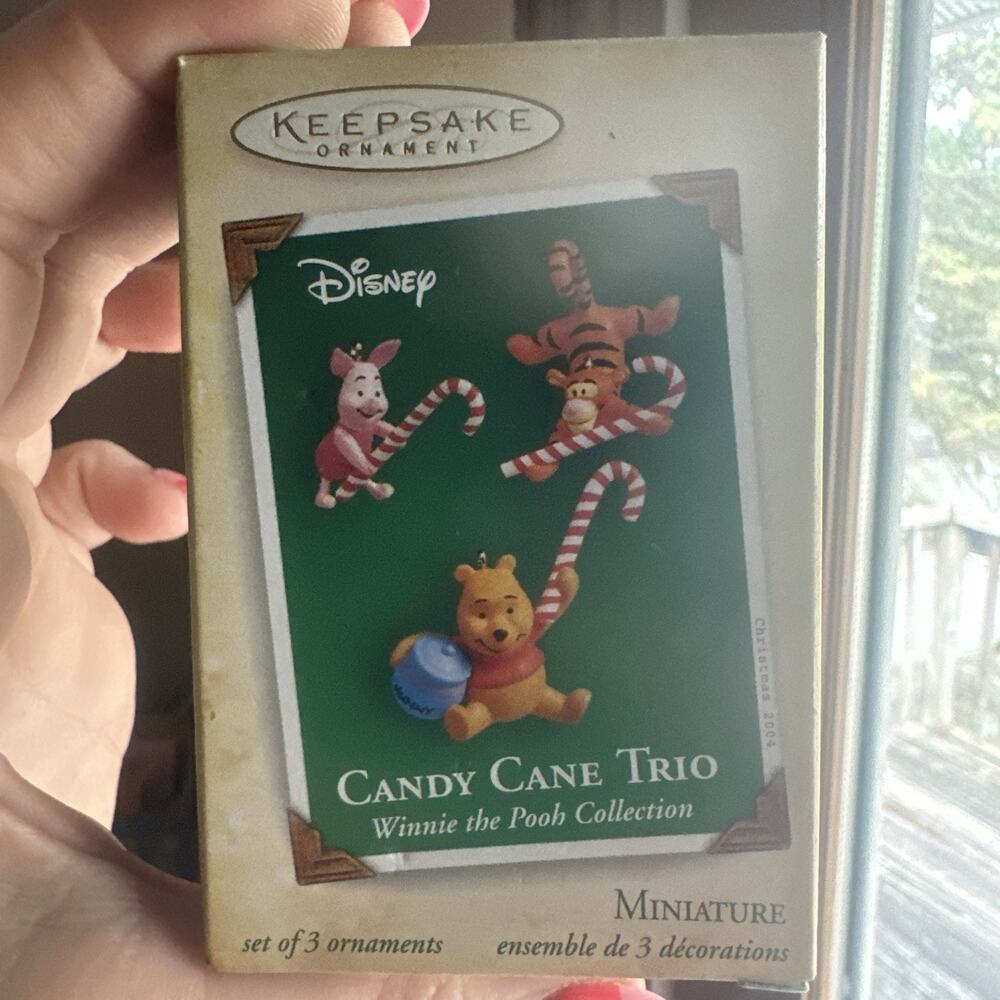 Hallmark Keepsake Disney Candy Cane Trio Mini Ornament Set Of 3 Winnie The Pooh
